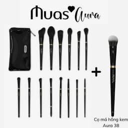 [Bộ cọ MUA.s Aura 14 cây tặng 1 trong 2] Bộ Cọ MUA.s Aura 14 Cây Kèm Túi Chất Lông Mền Mịn Bộ Cọ Trang Điểm Chuyên Nghiệp