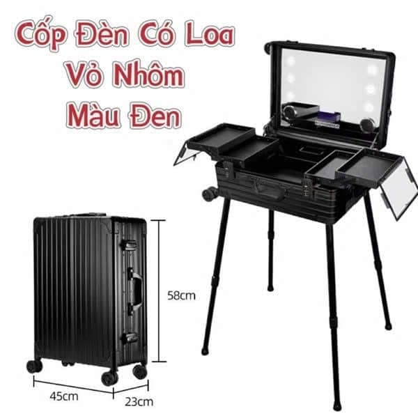 VALI MAKEUP siêu tiện dụng dành cho Makeup Artist có đèn cảm ứng có loa 58cm*45cm*23cm
