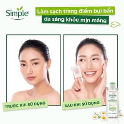 Nước Tẩy Trang Simple Làm Sạch Trang Điểm Vượt Trội 200ml - Kind To Skin Micellar Cleansing Water