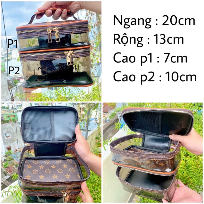 Túi MiNi LV 2 Tầng Nâu Đậm