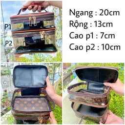 Túi MiNi LV 2 Tầng Nâu Đậm