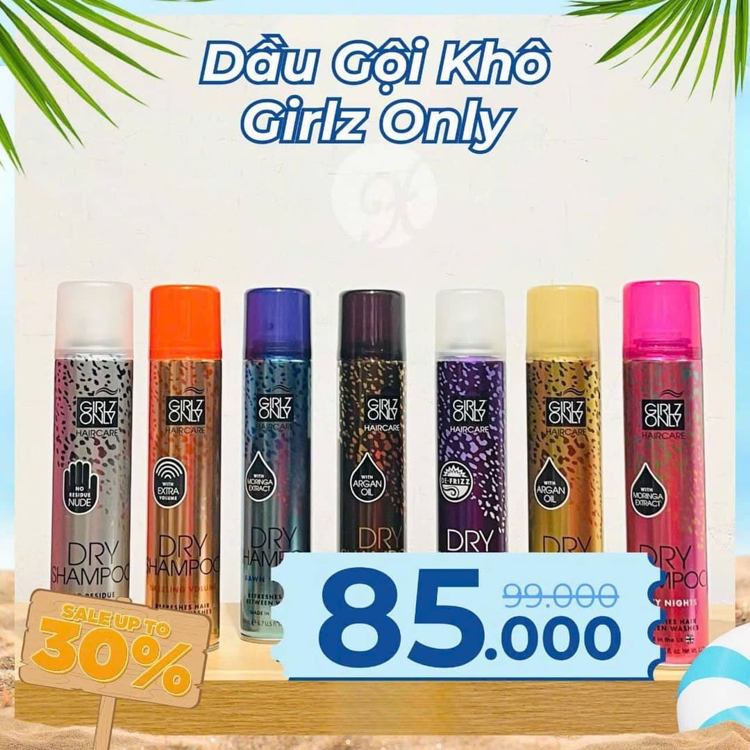 [Chính hãng] Dầu Gội Khô Girlz Only Tóc Bồng Bềnh Tức Thì 200ml