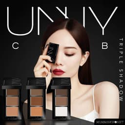 Bột kẻ mày Unny Club Triple Shadow 3 màu lâu trôi, chống nước tự nhiên và tiện lợi