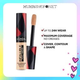 Che Khuyết Điểm Loreal Paris Infallible Full Wear Concealer 24h dưỡng ẩm kéo dài kiểm soát dầu