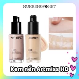Kem nền Artmiss HD Hight Definition Liquid Foundation 30ml nhẹ mướt, chất kem lì lâu trôi che khuyết điểm tốt