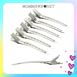 Kẹp mỏ vịt làm tóc chuyên dụng bằng thép không gỉ ( nguyên bịch ) size trung 8.5cm