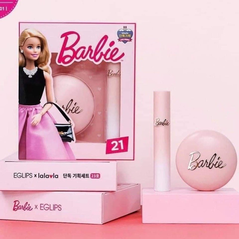 Set Phấn Phủ & Son Kem Eglips Barbie