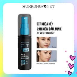 Xịt khóa nền Maybelline Fit Me Matte+Poreless Instant Matte Setting Spray 60ml cố định lớp trang điểm